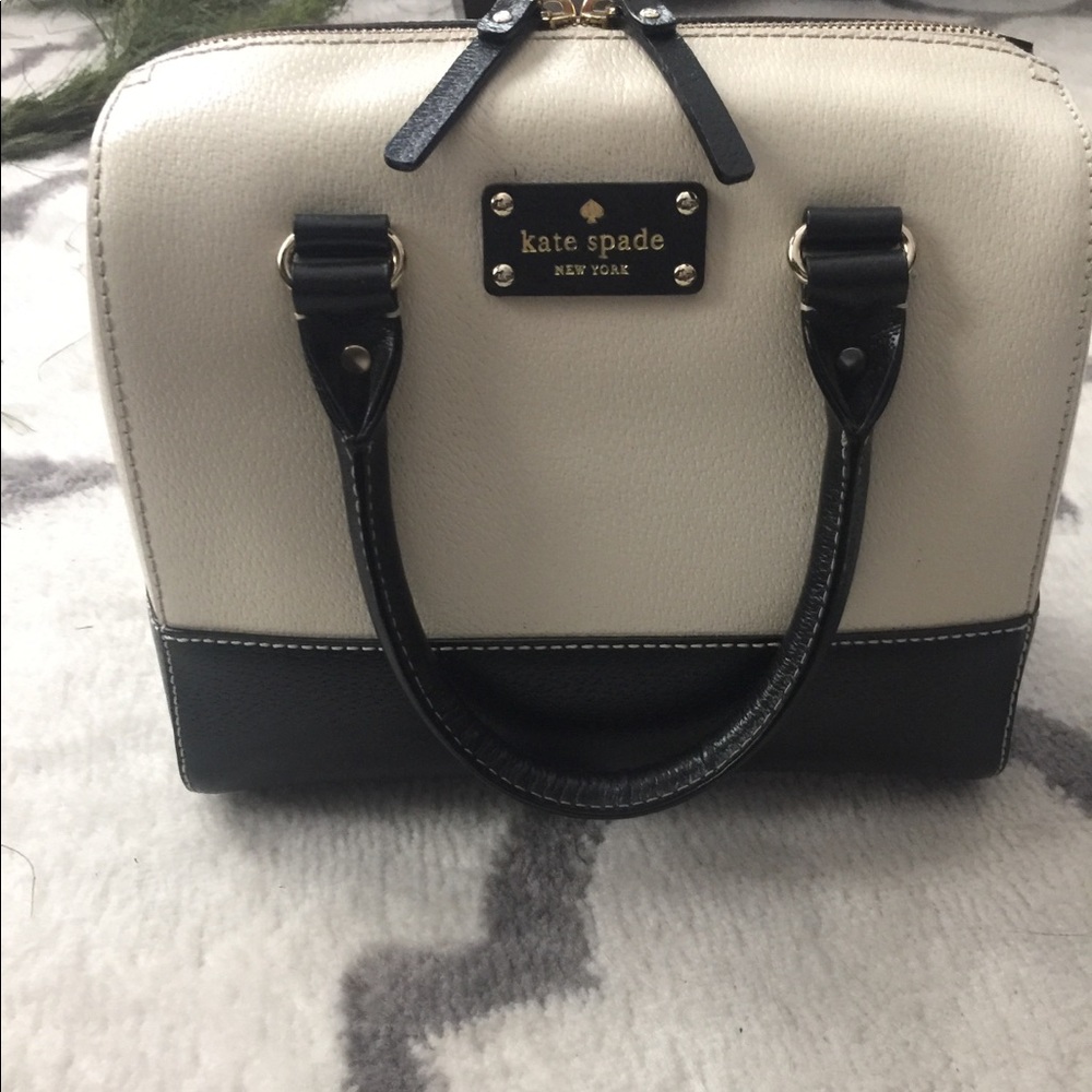 Kate Spade black and white leather crossbody